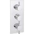Chrome 2 Outlets Concealed Shower Valve with Knurled Handles
