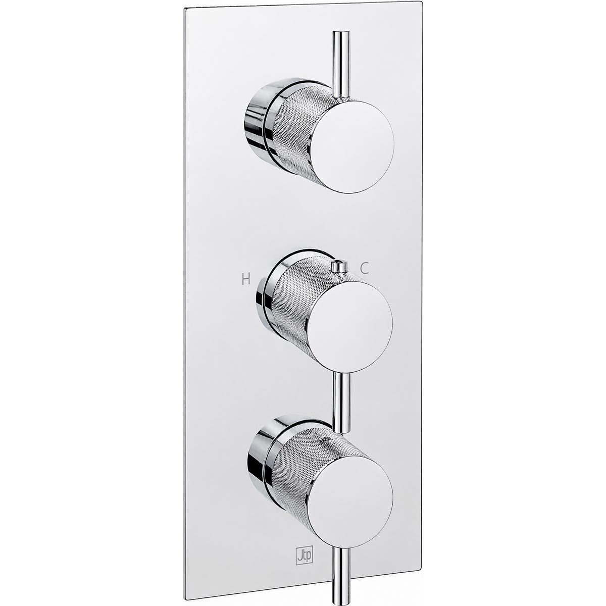 Chrome 2 Outlets Concealed Shower Valve with Knurled Handles