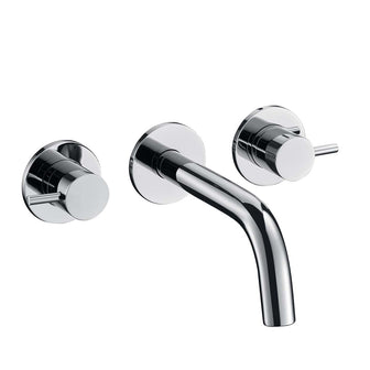 Chrome 3 Hole Wall Mounted Basin Mixer Tap Secondary image