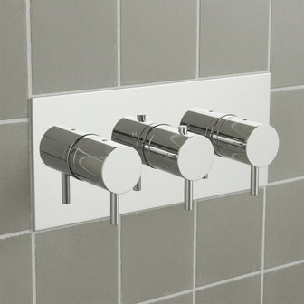 Chrome 3 Outlet Thermostatic Concealed Shower Valve Horizontal Main image