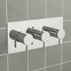 Chrome 3 Outlet Thermostatic Concealed Shower Valve Horizontal