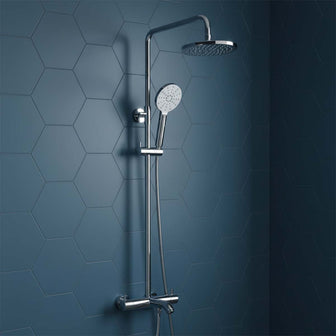 Chrome 3 outlet shower set with  fix shower head, handset and spout Main image