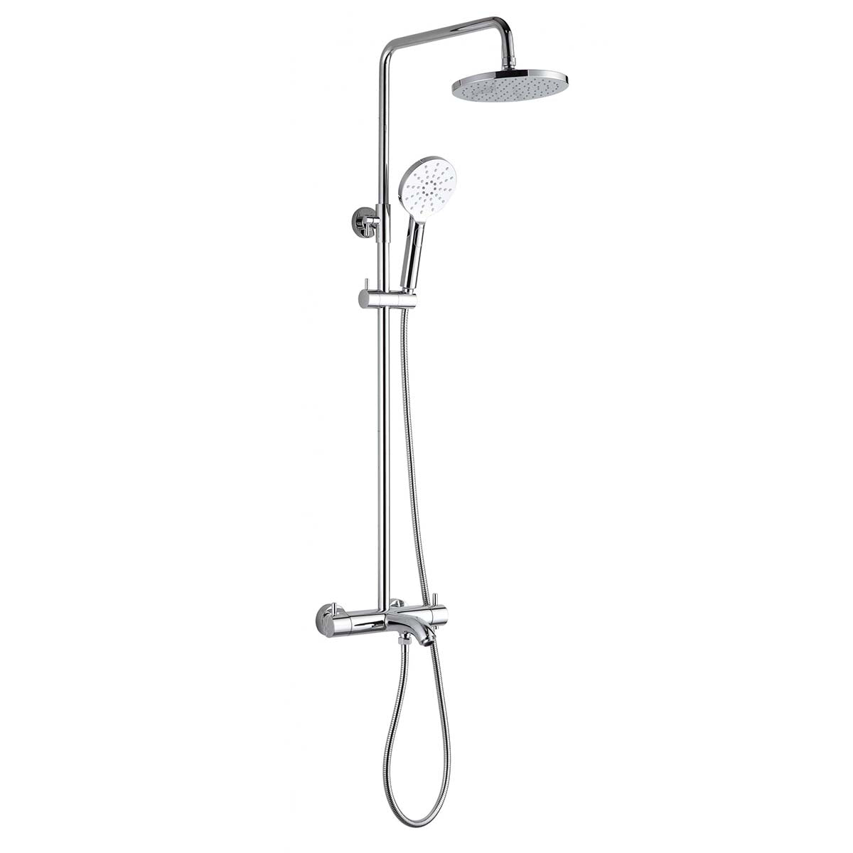Chrome Adjustable Overhead Shower with Handset and Bath Spout