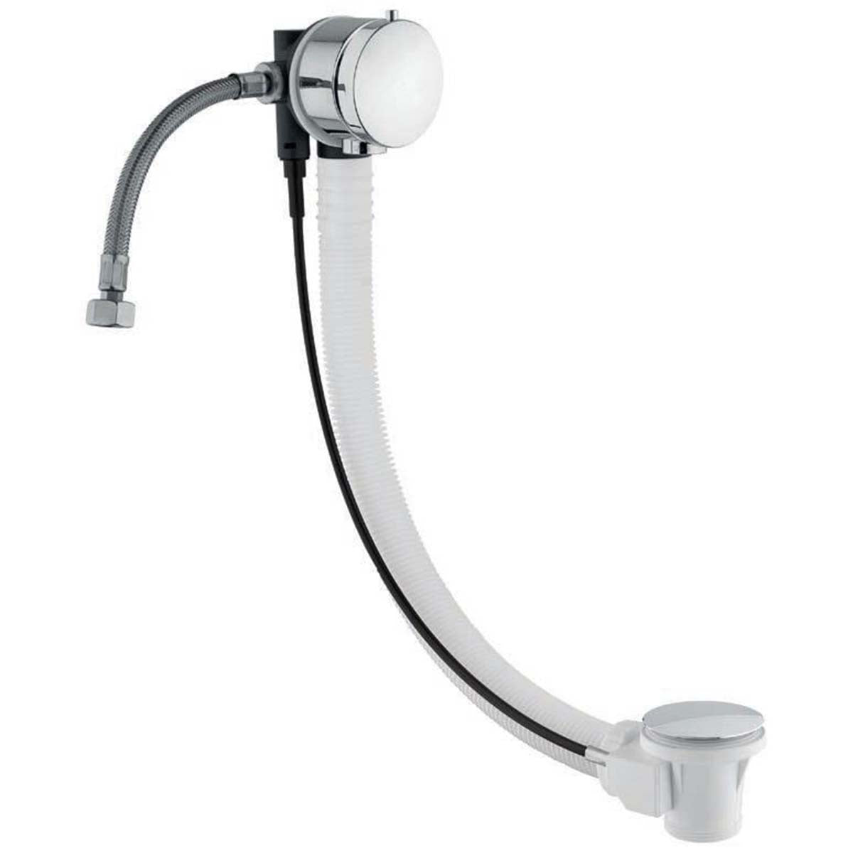 Chrome Bath Filler with Pop up Waste - 60cm