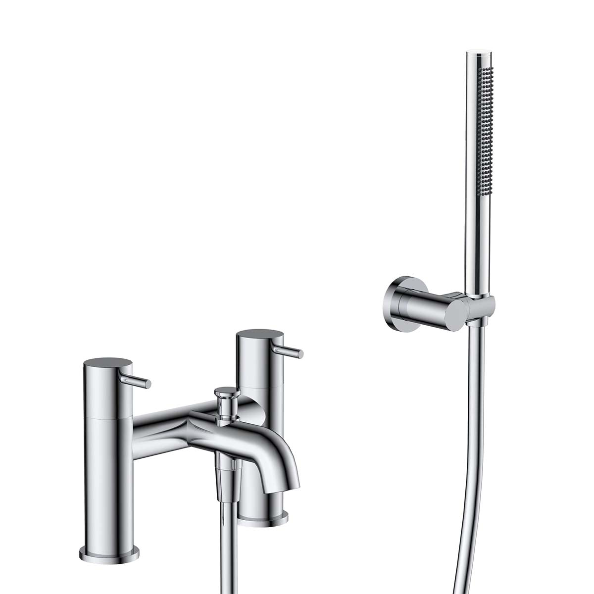Chrome Bath Mixer Tap with Handheld Shower Kit