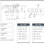 Chrome Concealed Thermostatic 2 Outlet Shower Valve with Handset Technical details