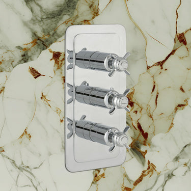 Chrome Concealed Thermostatic Shower Valve 2 Outlet
