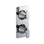 Chrome Concealed Thermostatic Shower Valve 2 Outlets 2 Dials
