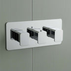 Chrome Dual Outlet Thermostatic Shower Valve - Landscape
