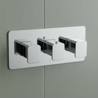 Chrome Dual Outlet Thermostatic Shower Valve - Landscape