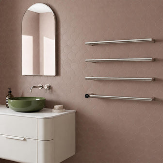 Chrome Round Bar Heated Dry Electric Towel Rail Main image