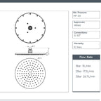 Chrome Round Shower Head - 250mm technical details 