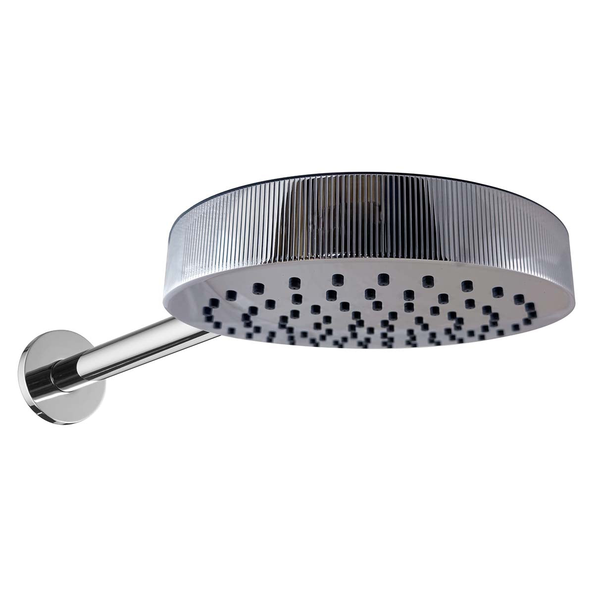 Chrome Round Wall Mounted Shower Head 250mm with Long Shower Arm
