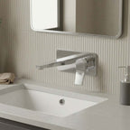 Chrome Single Lever 2 Hole Wall Mounted Basin Mixer Tap 