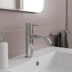 Chrome Single Lever Basin Mixer Deck Mounted