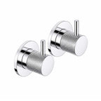 Chrome Stop Valves Knurled Handles Wall Mounted