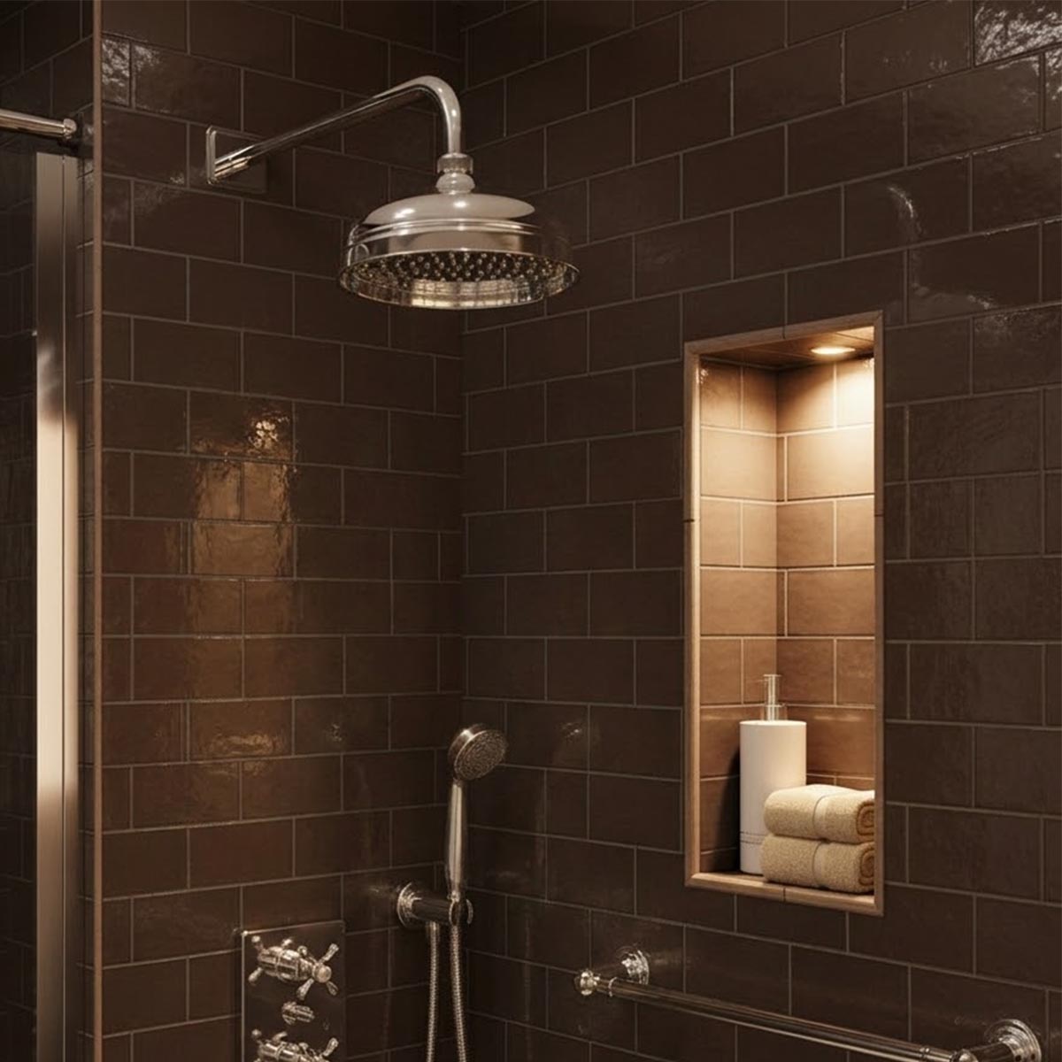 Chrome Traditional Victorian Shower Heads 2500mm,  250mm, 3000mm