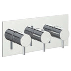 Chrome Two Outlet Thermostatic Concealed Shower Valve Horizontal