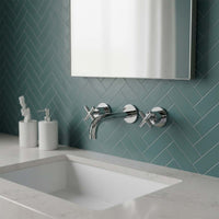 Chrome Wall Mounted Sink Mixer Tap 