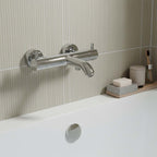 Chrome Wall Mounted Thermostatic Bath Shower Mixer Tap 