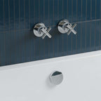Wall Mounted Side Valves with Overflow Bath Filler and Click Clack Waste