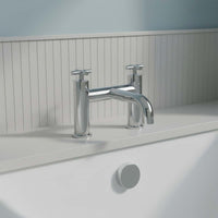 Chrome deck mounted bath tap 