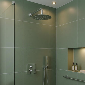 Chrome fixed wall mounted shower arm 300mm Main image