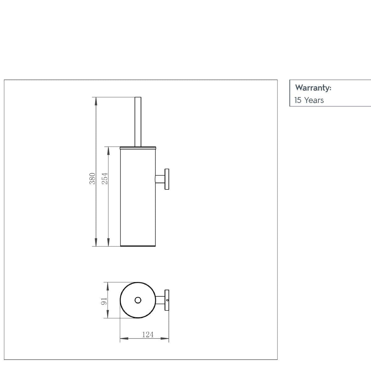 Chrome toilet brush holder technical_details