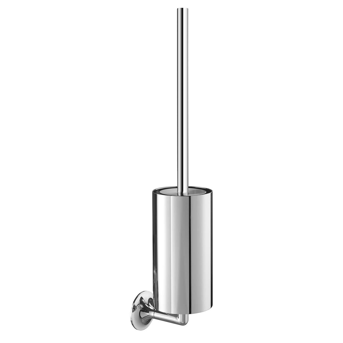 Chrome toilet brush holder with brush 