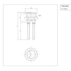 Close Coupled Toilet Dual Push Button 38mm - technical details 