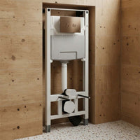 Compact 1.2m Pre Wall WC Frame Front Flush and Bronze Flush Plate 
