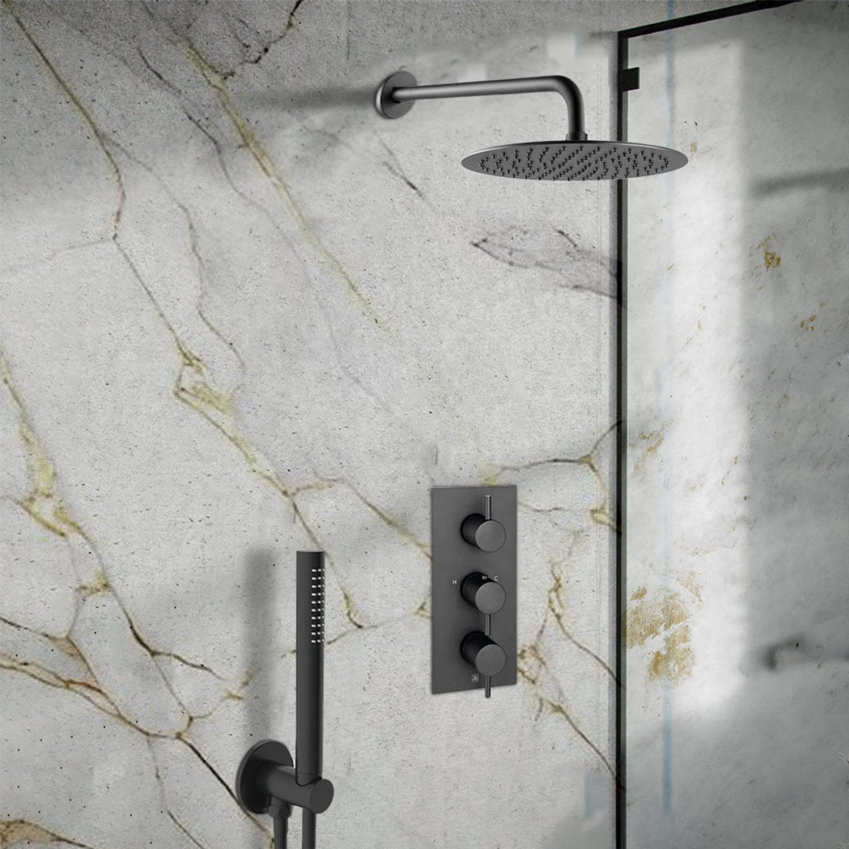 black concealed shower set