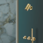Concealed Thermostatic 2 Outlet Shower Valve with Shower Handset and Hose - Brushed Brass