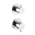 Concealed Thermostatic Shower Valve 2 Outlets 2 Dials - Chrome