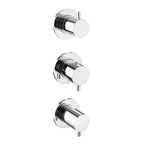 Concealed Thermostatic Shower Valve 2 Outlets 3 Handles - Chrome