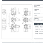 Concealed Thermostatic Shower Valve 2 Outlets 3 Handles - technical details