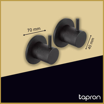 Wall Mounted Valves in Matt Black Finish with Designer Handles Secondary image
