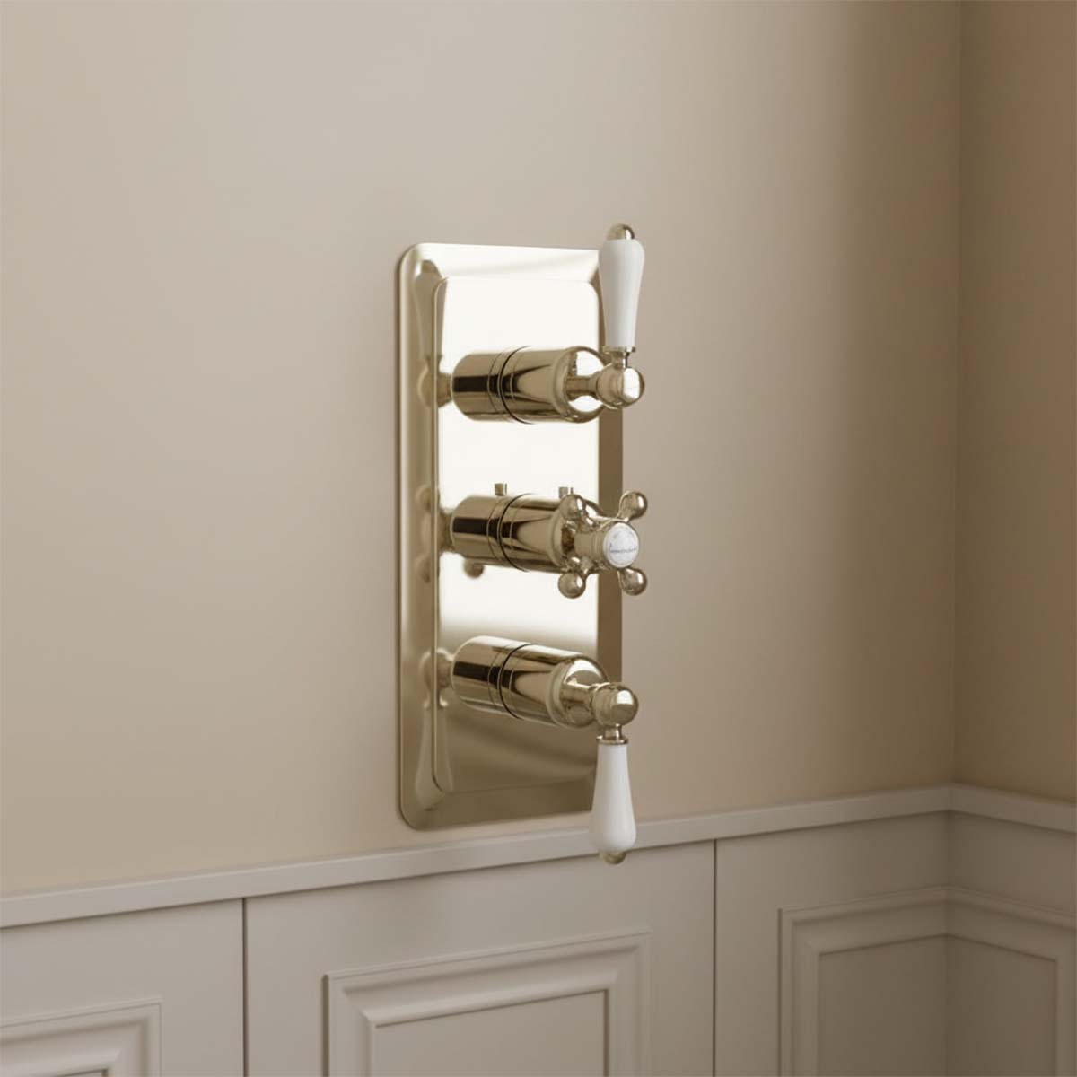 Concealed Victorian style shower mixer - nickel 