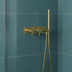 Concealed thermostatic 2 way shower valve with handset - Brushed Brass