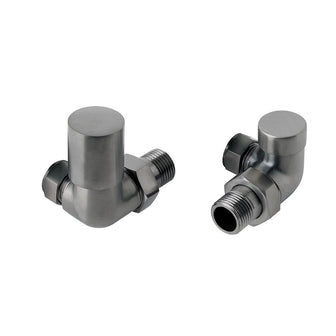 Corner Radiator Valves - Brushed  Black Main image
