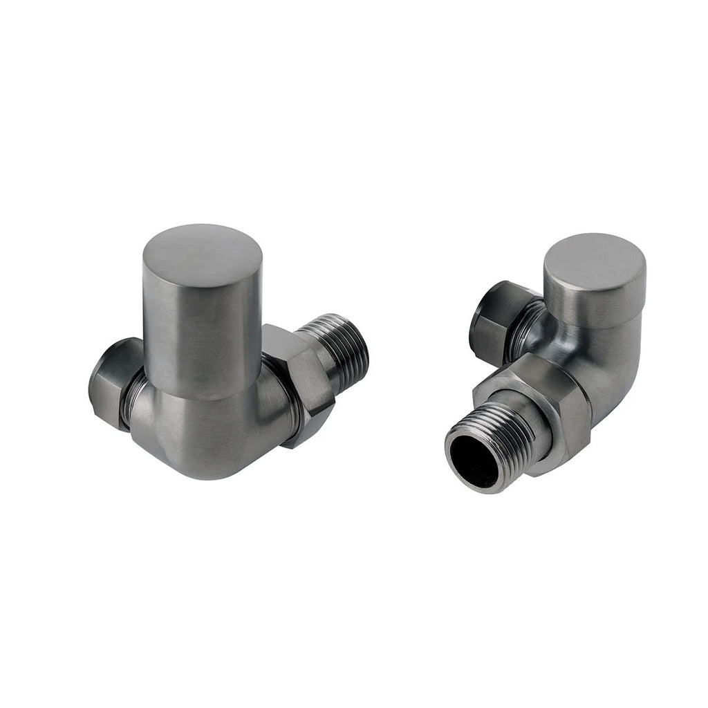 Corner Radiator Valves - Brushed  Black
