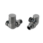 Corner Radiator Valves - Brushed  Black