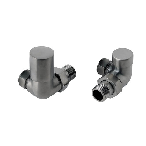 Corner Radiator Valves - Brushed  Black