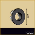  Matt Black Sink Overflow Cover -Tapron
