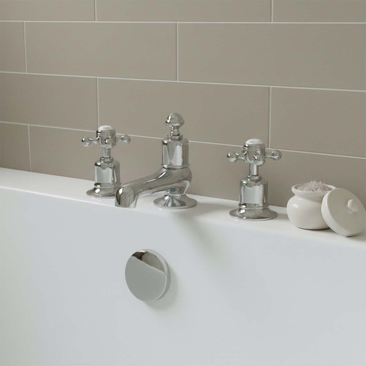 Crosshead 3-Hole Bath Filler Tap - Deck Mounted
