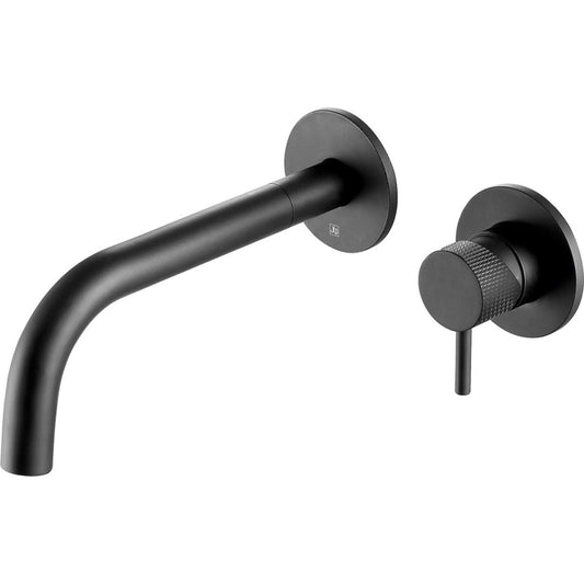 Single Lever Wall Mounted Basin Mixer with Spout 250mm - Matt Black 1200