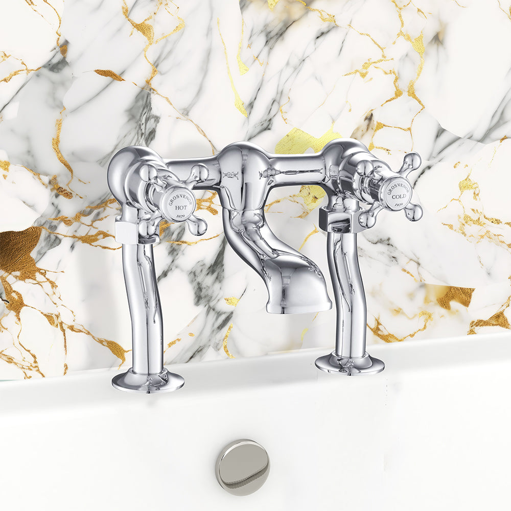 Bath Filler Tap with Crosshead Handles