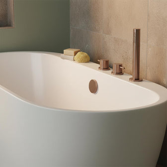 Deck-Mounted Pull-Out Hand Held Shower with Overflow- Brushed Bronze Main image
