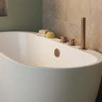 Deck-Mounted Pull-Out Hand Held Shower with Overflow- Brushed Bronze