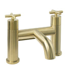 brushed brass bath tap deck mounted 